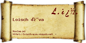 Loisch Éva névjegykártya